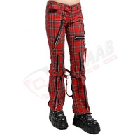 Pantalon à carreaux à la mode pour hommes et femmes Anti-rides Taille normale Pantalon Bondage imprimé pour dames-Pantalon gothique