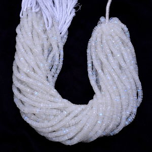 ลูกปัดมูนสโตนขนาด 5 มม.-6 มม. ทรงเฮชิเหลี่ยมเพชรพลอย สีฟ้าธรรมชาติ ขาวรุ้ง มูนสโตนเจมสโตนทรงยางรอนเดลล์ สำหรับทำเครื่องประดับ - Product Image 4