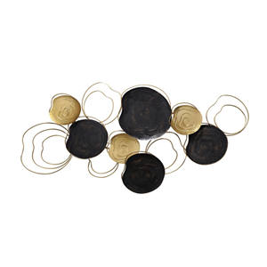 งานตกแต่งผนังโลหะทำมือแบบมีพื้นผิว รูปทรงดวงอาทิตย์ 3 มิติ สีทอง แผ่นเหล็กแขวนผนัง ศิลปะเรขาคณิตสุดหรูสำหรับตกแต่งภายในบ้านสมัยใหม่ - Product Image 4