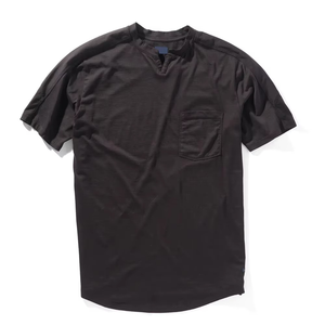 Camiseta Personalizada al por Mayor para Hombre, Cuello en V, Manga Corta, Dobladillo Curvo, Camiseta de Verano de Color Sólido, Camiseta Informal Deportiva - Product Image 4