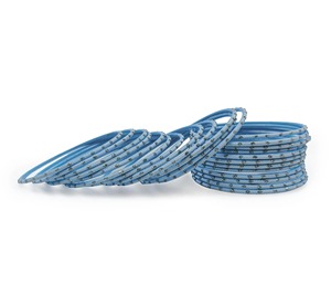 Juego de Brazaletes Ecológicos Plateados en Plata Azul, Estilo Bohemia para Mujer, Pulseras Apilables con Diamantes, Joyería de Regalo - Product Image 1