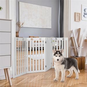 4 Porte per Animali Domestici Bianche con Cerniera a 360 Gradi, Gabbia Solida in Legno e Plastica con Motivo Animale per Uso Esterno per Pecore, Polli, Uccelli, Maiali, Gatti - Product Image 2