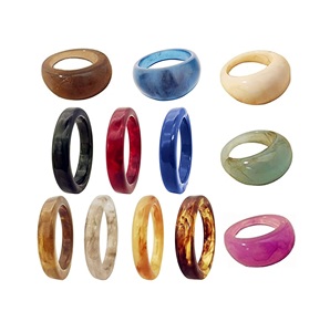 Fancy <b>Marbled</b> <b>Glass</b> Wide Resin Rings Chunky Plain Trendy Cocktail Rings Cute Modern Colorful Fashion Jewelry for Women Mens - Product Image 4