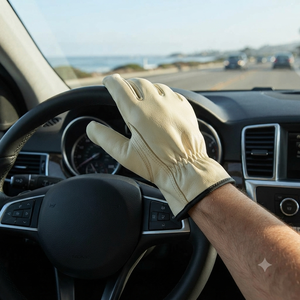 Cowhide Grain Leather Driving <b>Gloves</b> <b>Long</b> Lasting Workwear Comfortable Personal Industrial Safety Work Handling <b>Gloves</b> - Product Image 2
