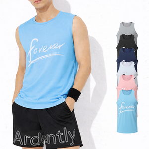 Débardeur de course personnalisé pour homme 100% polyester avec logo, t-shirts sans manches pour le basketball, débardeurs de sport pour la salle de sport - Product Image 1