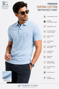 Camiseta polo de algodón Supima 100% algodón Supima Camiseta polo de 220 GSM de alta densidad Camiseta polo de punto para hombre Algodón de primera calidad - Product Image 6