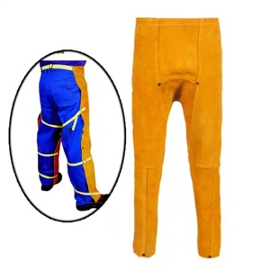 Premium Quality Heavy-Duty Cowhide <b>Split</b> Leather Welding <b>Trouser</b> Industrial Fire Resistant Anti-Heat Safety Construction SAFETY - Product Image 1