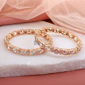 Trivika Gold Plated Copper Brass Ethnic Designer Bangles - Product Image 1