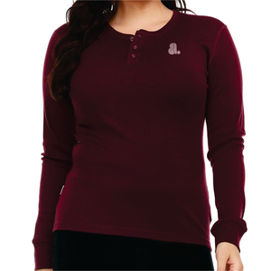 <b>Women's</b> Solid Color Crew Neck Long Sleeve <b>Henley</b> T-<b>Shirt</b> Buttons Regular Fit Casual Nonwoven Top 100% Cotton Plain Dyed Logo - Product Image 1