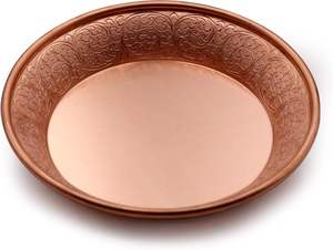 Assiette en cuivre pur faite à la main, thali décoratif traditionnel en cuivre, assiette à dîner en métal artisanale pour la maison, la cuisine et les cadeaux - Product Image 5