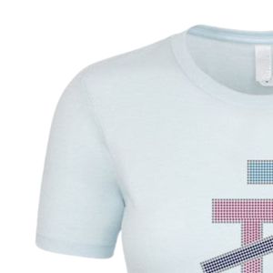 Camiseta Azul de Manga Corta con Cuello Redondo y Diseño de Letras Entrelazadas, Ropa Casual para el Día a Día, Estilo Urbano, Cómoda - Product Image 4