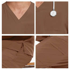 Blouse de laboratoire personnalisée à col en V fin, écologique, séchage rapide, respirante, 100 % coton, unisexe, pour infirmières et professionnels hospitaliers - Product Image 5