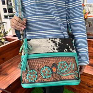 Bolso tallado de Mano a Mano, nuevo diseño, Bolso de piel de vaca, hecho a mano bohemio bolso de cuero, bolsos de Venta caliente para mujeres, usos múltiples - Product Image 2