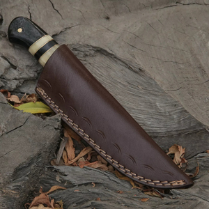 มีดเหล็กดามัสกัสคุณภาพสูง ใบมีดคมหยัก สำหรับล่าสัตว์ ต่อสู้ ตั้งแคมป์  ตกแต่งด้วยเขาแกะ ด้ามตรง ODM - Product Image 3