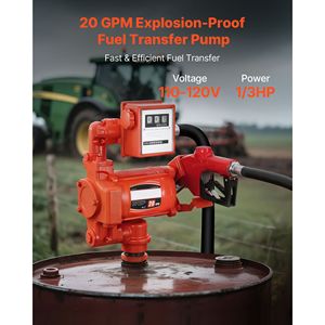 110V AC Electric 20 GPM 76 L/min Fuel Transfer Pump <b>Auto</b> Shut Nozzle Discharge Ho for Diesel Fuel - Product Image 2