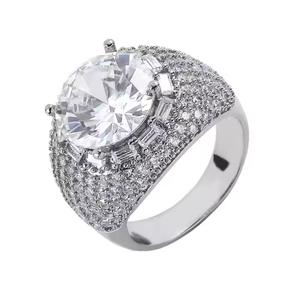 Fashion Forward 925 Sterling <b>Silver</b> Moissanite Eternity Band <b>Ring</b> Hip Hop Urban Jewelry for <b>Men</b> Women Statement Style - Product Image 3