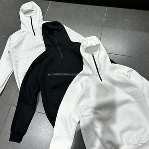 Sweat-shirts à capuche pour hommes avec fermeture éclair intégrée, en molleton français uni, respirant, V2 Ninja, demi-fermeture éclair, balaclava - Product Image 2