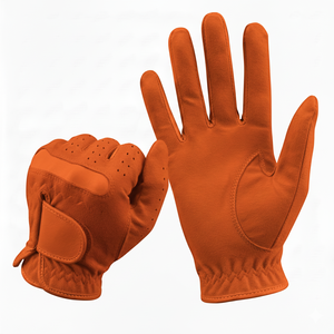 Golf Glove Goatskin Leather Breathable Non-Slip Full Finger Adjustable <b>Wrist</b> <b>Strap</b> Unisex Sports Gloves Embossed Hands - Product Image 2