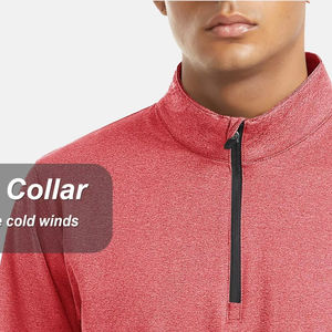 T-shirt de sport athlétique 100 % polyester pour homme, décontracté, à manches longues, séchage rapide, anti-humidité, coupe ample, design uni pour la course à pied - Product Image 6