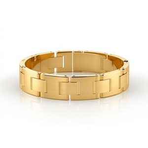 10K Solid Gold <b>Bangle</b> Real Gold Jewelry Wholesale Supplier Minimalist 10 Karat Gold <b>Bracelets</b> Windowpane Link Openwork Luxury - Product Image 4