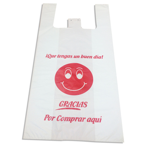Bolsa de plástico LDPE/HDPE reciclable a precio al por mayor, bolsa de plástico para camisetas, con asa enrollable, para compras, comida para llevar, bolsas hechas en Vietnam - Product Image 2