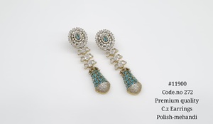 Boucles d'oreilles pendantes 11900Dangle, plaquées Mehandi, rubis et zirconiums cubiques, en laiton, style vintage, bijoux de fête pour femmes - Product Image 4