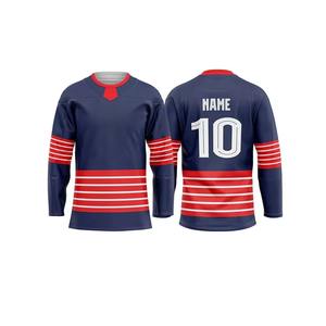 เสื้อฮอกกี้น้ำแข็งคอวี โพลีเอสเตอร์ 100% ระบายเหงื่อได้ดี ออกแบบฟรี พิมพ์ลายด้วยความร้อน สำหรับทีม ราคาดีที่สุด สั่งทำได้ - Product Image 4