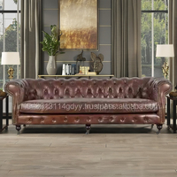 2025 vente chaude main rédigé bouton tufté 3 places canapé chic luxueux pour la maison salon bureau chambre hôtel salon