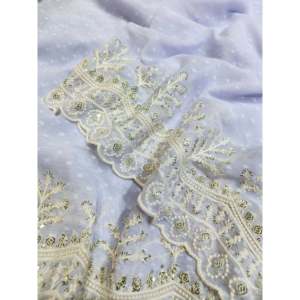 Sari de créateur avec de superbes paillettes et broderie au fil, tissu à paillettes de qualité supérieure - Product Image 1