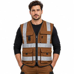 Chaleco de Seguridad No Reflectante, Estilo Básico Económico, Color Fluorescente, Poliéster Transpirable, Uniformes de Trabajo Económicos para Proyectos de Construcción - Product Image 2
