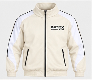 Chándal Deportivo para Hombre INDEX, Color Beige, Cierre Completo, Estilo Deportivo con Rayas Blancas, Corte Regular, Ropa de Otoño, Transpirable, Poliéster y Algodón - Product Image 4