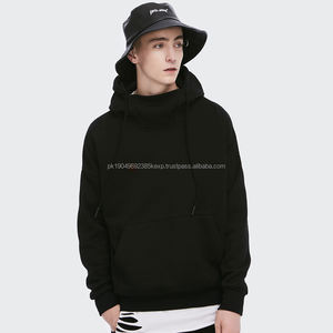 Heavy Weight Plus Velvet Fashion Loose <b>Hoodie</b> Half High Collar Hooded Sweater <b>Couple</b> Style Oversize Pullover Fleece Men's <b>Hoodie</b> - Product Image 1