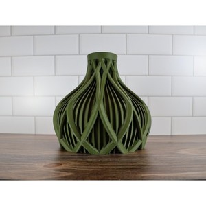 New Arrival Fantastic Quality Modern Green Geometric Tabletop <b>Vase</b> with Artificial Flowers - Product Image 3
