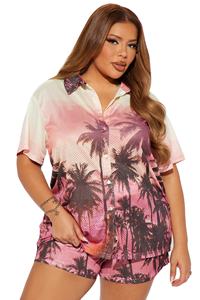 เสื้อเบลาส์ผู้หญิงระบายอากาศได้ดีพิมพ์ลายดอกไม้เขตร้อนกราฟิกที่กำหนดเองได้ฤดูร้อนเป็นมิตรกับสิ่งแวดล้อม - Product Image 4