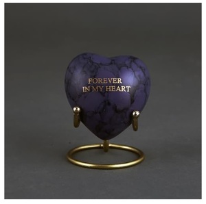 Decorative Aluminum Heart <b>Ash</b> <b>Keepsake</b> Urn Funeral Memorial Container Featuring Elegant Polished Exterior Finish - Product Image 1