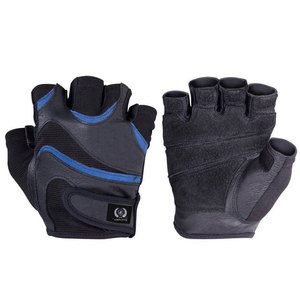 Gants de musculation en cuir demi-doigts avec protection antidérapante de la paume et sangle de poignet réglable pour l'entraînement en salle de sport - Product Image 1