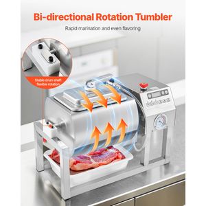 Marinatore Sottovuoto Commerciale in Acciaio Inox da 20L con Rotazione Bidirezionale a 3 Velocità per Invecchiamento di Salsicce e Carne - Product Image 3