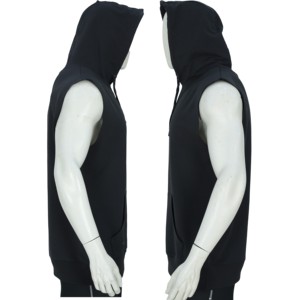 Débardeurs à capuche sans manches pour hommes, pour l'entraînement et la musculation, 420 grammes, délavé, broderie 3D, fermeture éclair - Product Image 6