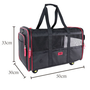Premium Customized 2026 Versatile Casual Style 10kg Polyester Zipper Pet Bags Vietnam Portable Dual-Use Wheeled Carrier - Product Image 4