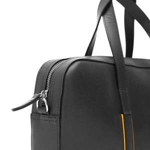 Porte-documents pour ordinateur portable en cuir véritable unisexe, élégant, luxueux, professionnel, léger, fermeture à glissière - Product Image 2