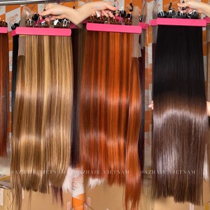 Gran oferta 32 pulgadas de longitud completa 100% extensiones de cabello humano crudo varios colores un donante cutícula alineado hueso recto máquina Wef - Product Image 1