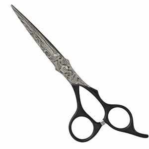 Professional Damascus Hair Scissors Stainless Steel Sharp Blade <b>Long</b> <b>Handle</b> Right Handed Barber <b>Shears</b> for Hair Cutting - Product Image 1