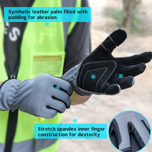 ถุงมือช่างกันกระแทก ป้องกันการสั่นสะเทือน หนัง PU TPR บุ SBR  รับทำโลโก้ ราคาส่ง - Product Image 4