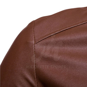 <b>Men</b> Real Leather <b>Jacket</b> With High Neck Zip Closure And <b>Long</b> Sleeves For Custom Comfort Fit In Reasonable Price - Product Image 5