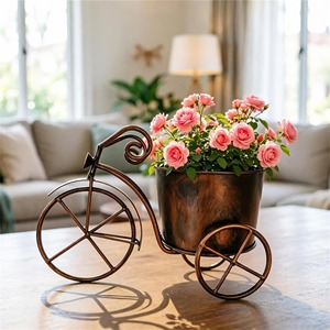 Macetero Metálico Galvanizado para Flores, Ideal para Jardín, Esquina, Entrada, Balcón y Patio, Diseño de la India - Product Image 4