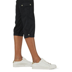 2026 New Arrival Women's Cargo Shorts Below Knee Length High Elasticity Button Fly Waistband 100% Cotton Solid Pattern Women's S - Product Image 4