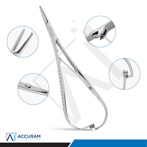 ที่จับเข็มปลายแหลม Mathieu Hook ขนาด 14 ซม. คีมจับ Smaha Ligating Forceps ทำจากสแตนเลสสตีล อุปกรณ์ทันตกรรมจัดฟันแบบใช้ซ้ำได้ ใช้งานด้วยมือ ได้รับมาตรฐาน CE - Product Image 2