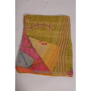 Eco-Friendly Handmade Printed Kantha <b>Quilt</b> Vintage Floral Cotton <b>Throw</b> Indian Boho Bedspread Reversible Blanket All-Season Gift - Product Image 5