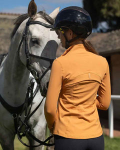 Vêtements d'équitation pour femmes OEM, chemises/tops d'équitation professionnels à manches longues, légers et respirants, personnalisés - Product Image 2