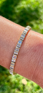 Pulsera Clásica de Aleación Chapada en Oro de 14k con Diamantes de Corte Brillante Redondo y Engaste en Canal, Estilo Hip Hop para Mujer - Product Image 4